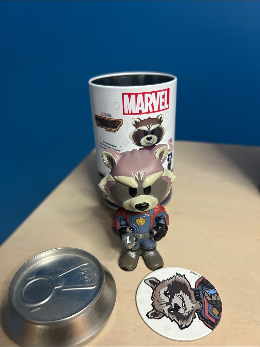 Marvel Rocket Raccoon Collectible Set in Blue, Red, White and Silver
